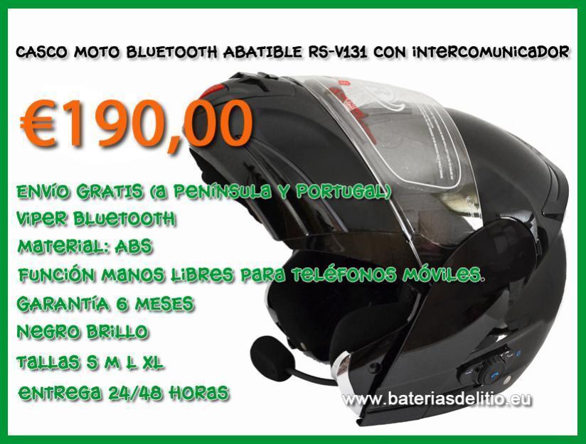 Casco moto bluetooth abatible rs-v131 con intercomunicador
